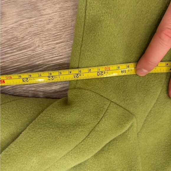 Nicole Wool Cashmere Single Breast Mid Length Clat in Green sz M - Picture 13 of 13
